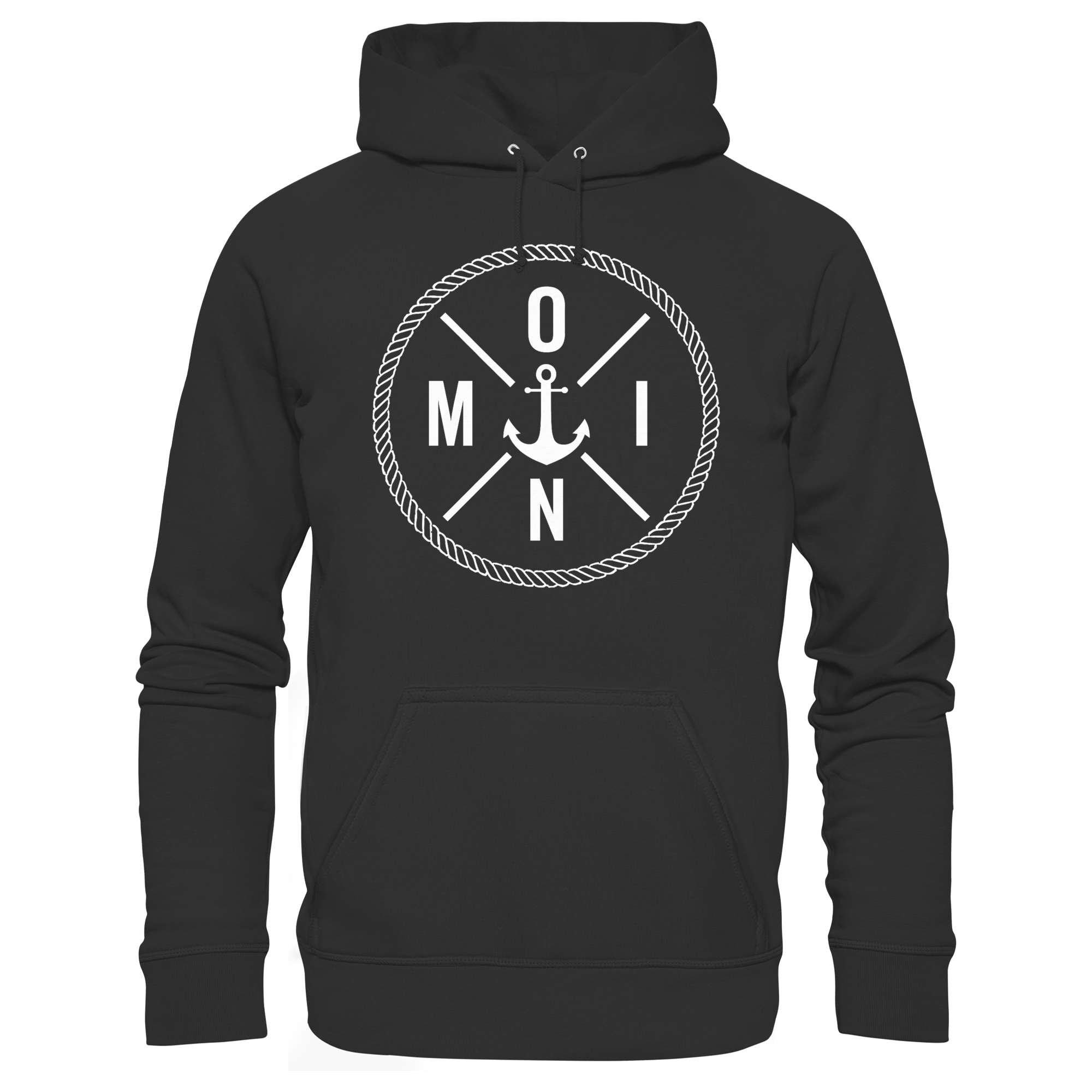 Unisex Hoodie Moin mit Tau und Anker - Organic Basic Hoodie - Küstenstil Edition