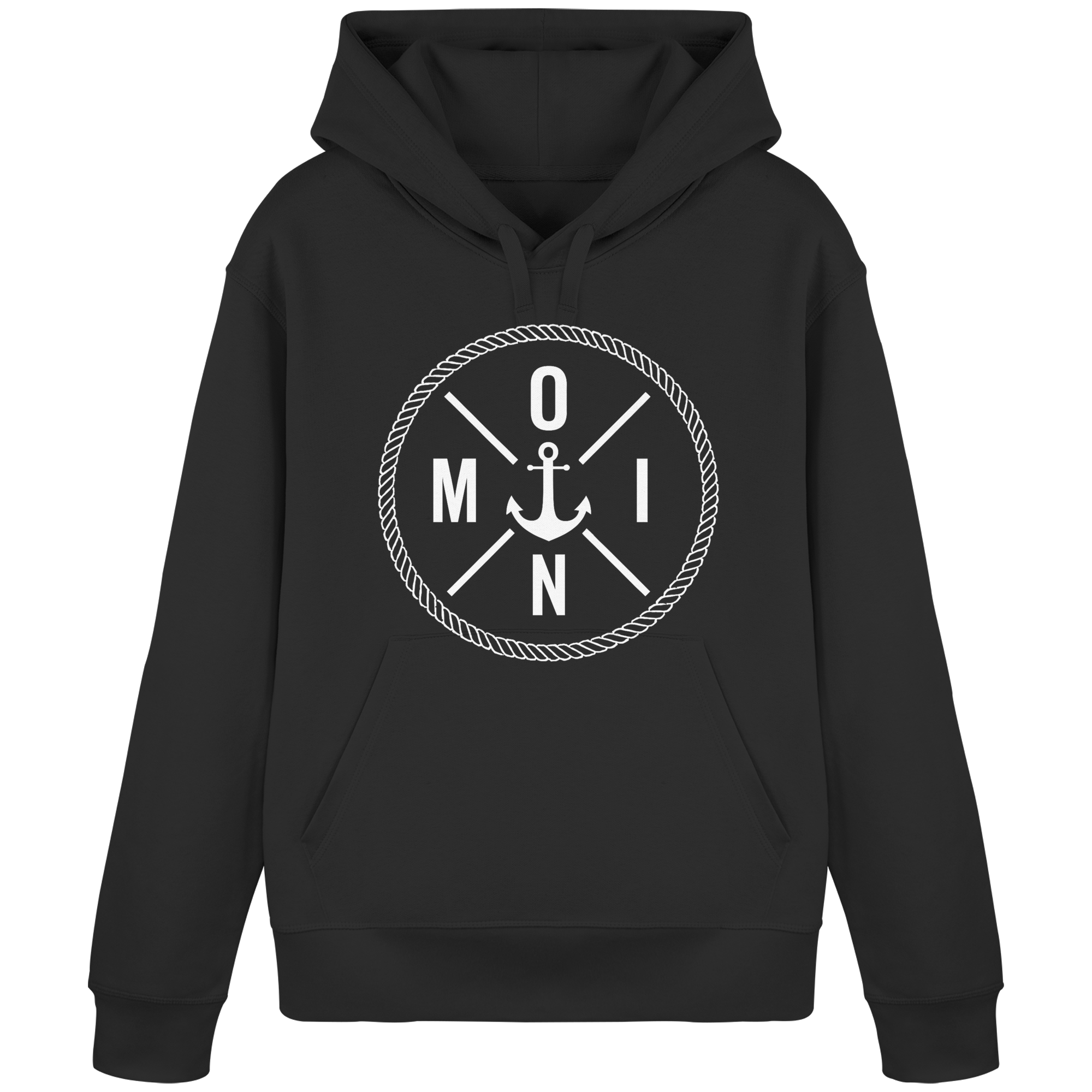 Unisex Hoodie Moin mit Tau und Anker - Organic Basic Hoodie - Küstenstil Edition