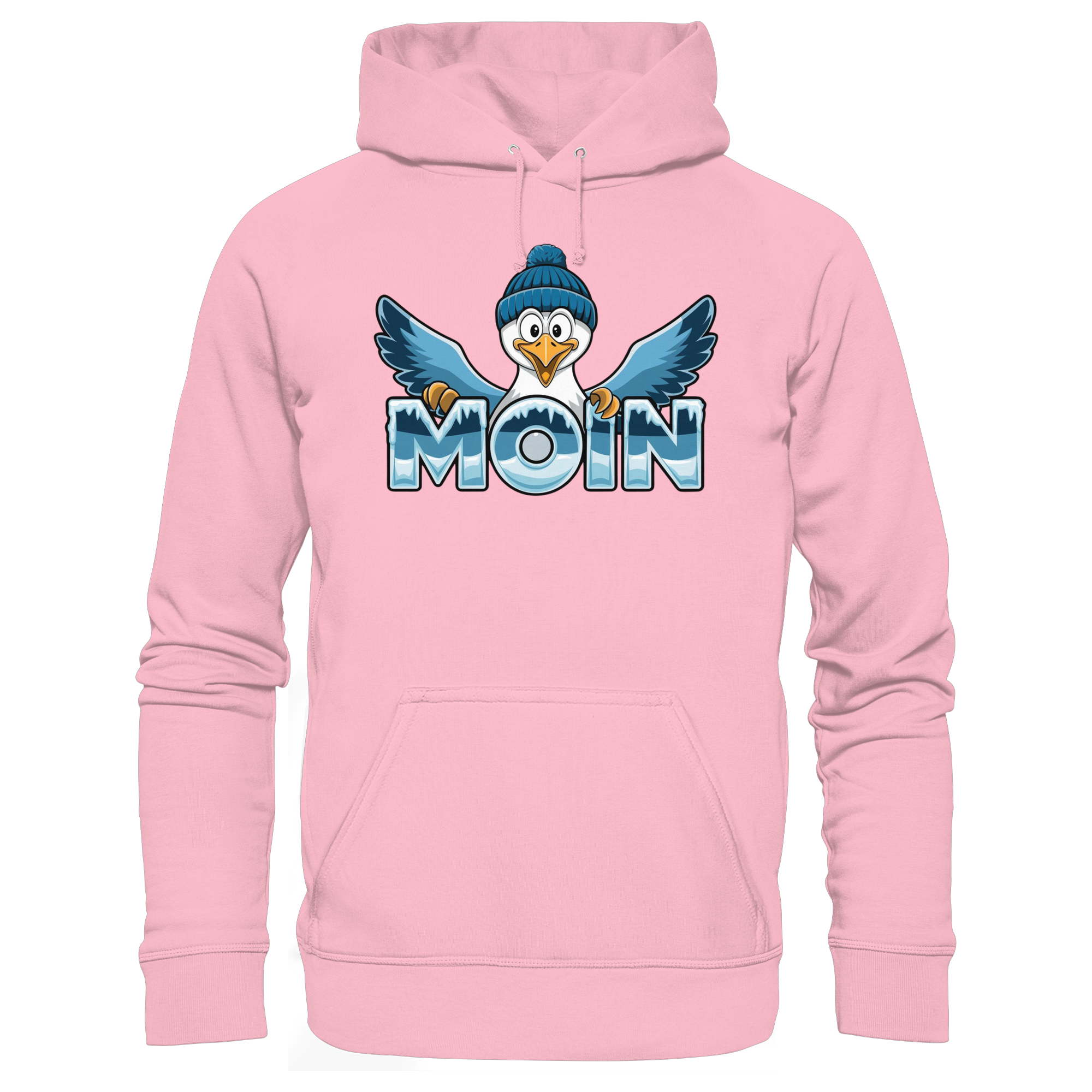 Unisex Hoodie Moin Möwe mit Strickmütze - Organic Basic Hoodie - Küstenstil Edition