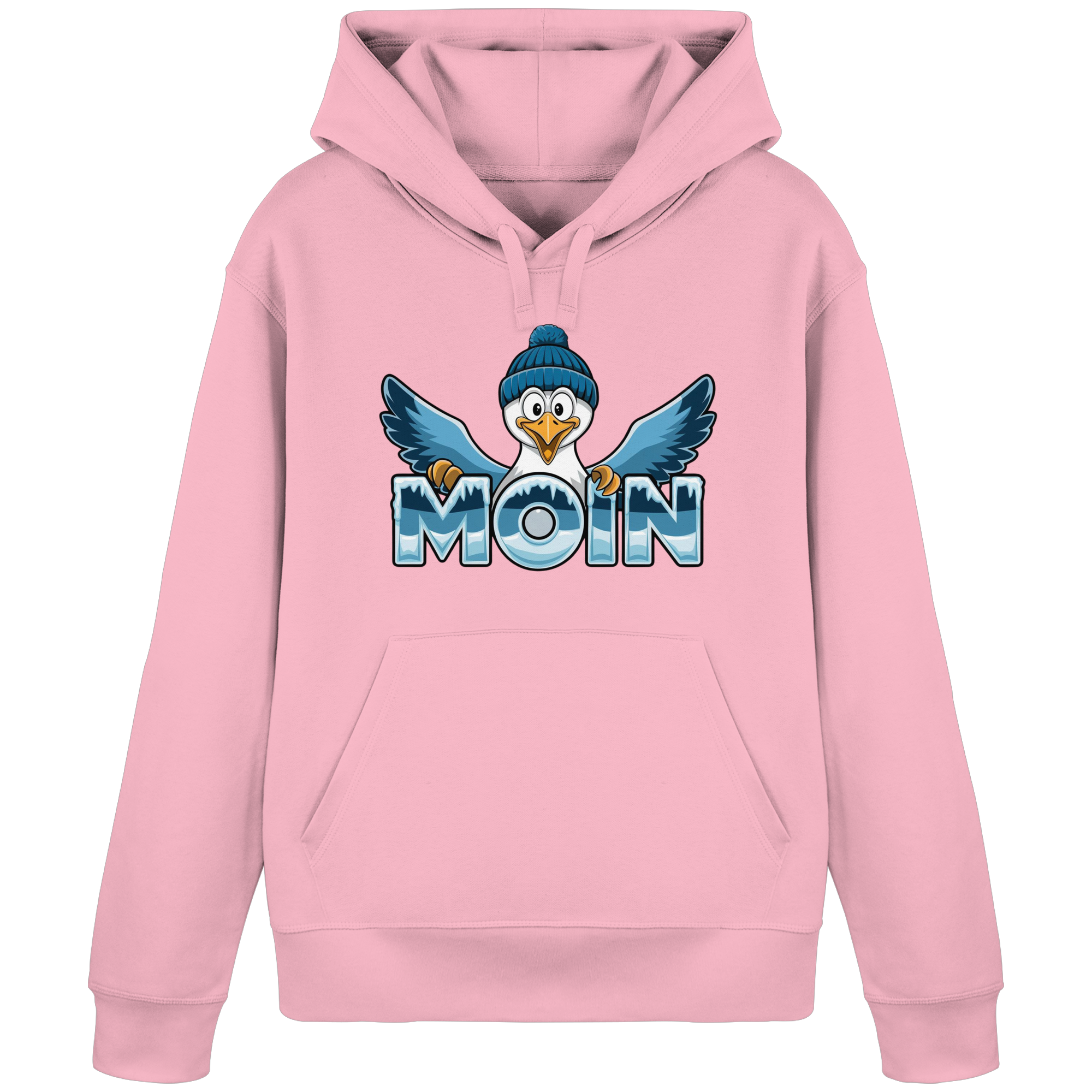 Unisex Hoodie Moin Möwe mit Strickmütze - Organic Basic Hoodie - Küstenstil Edition