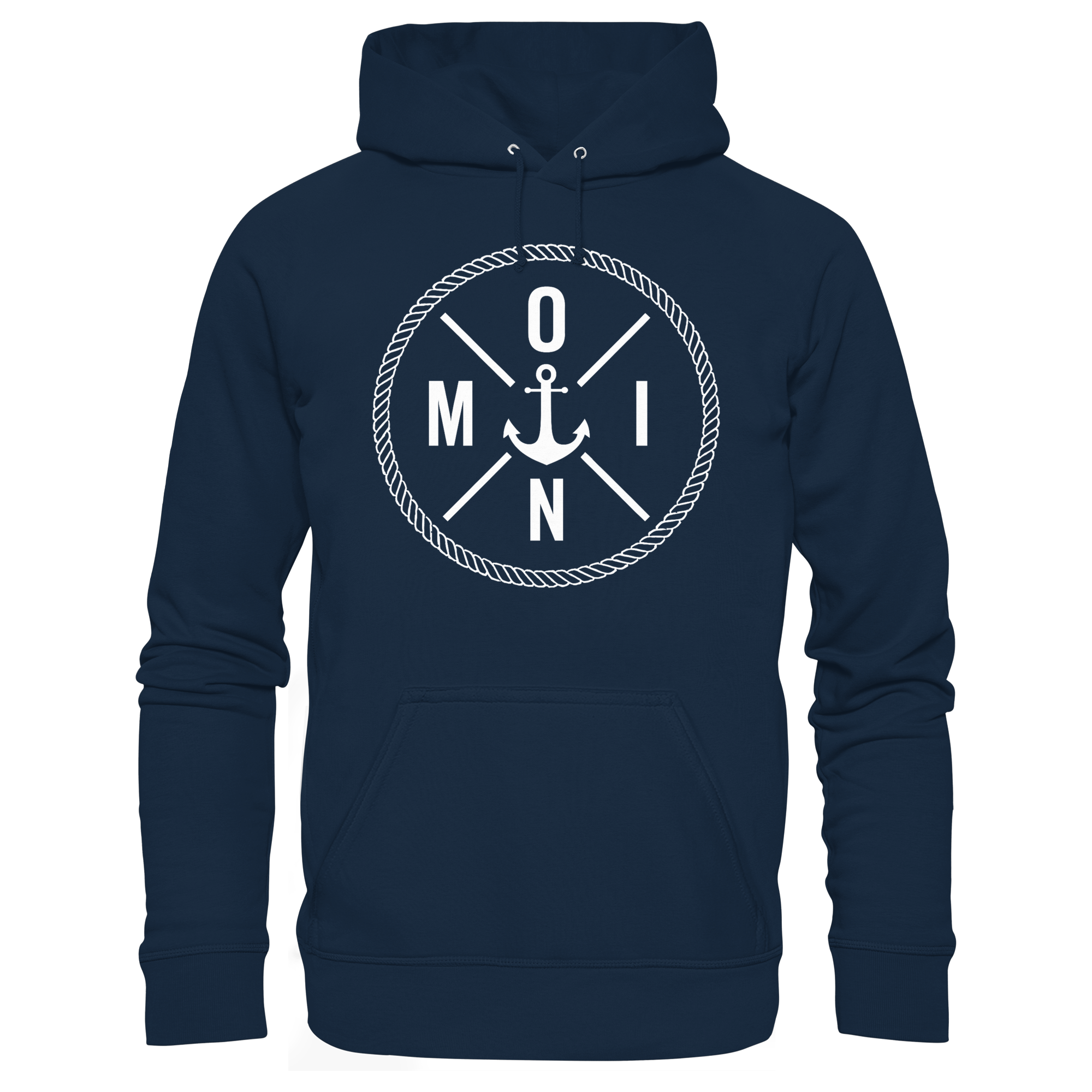 Unisex Hoodie Moin mit Tau und Anker - Organic Basic Hoodie - Küstenstil Edition