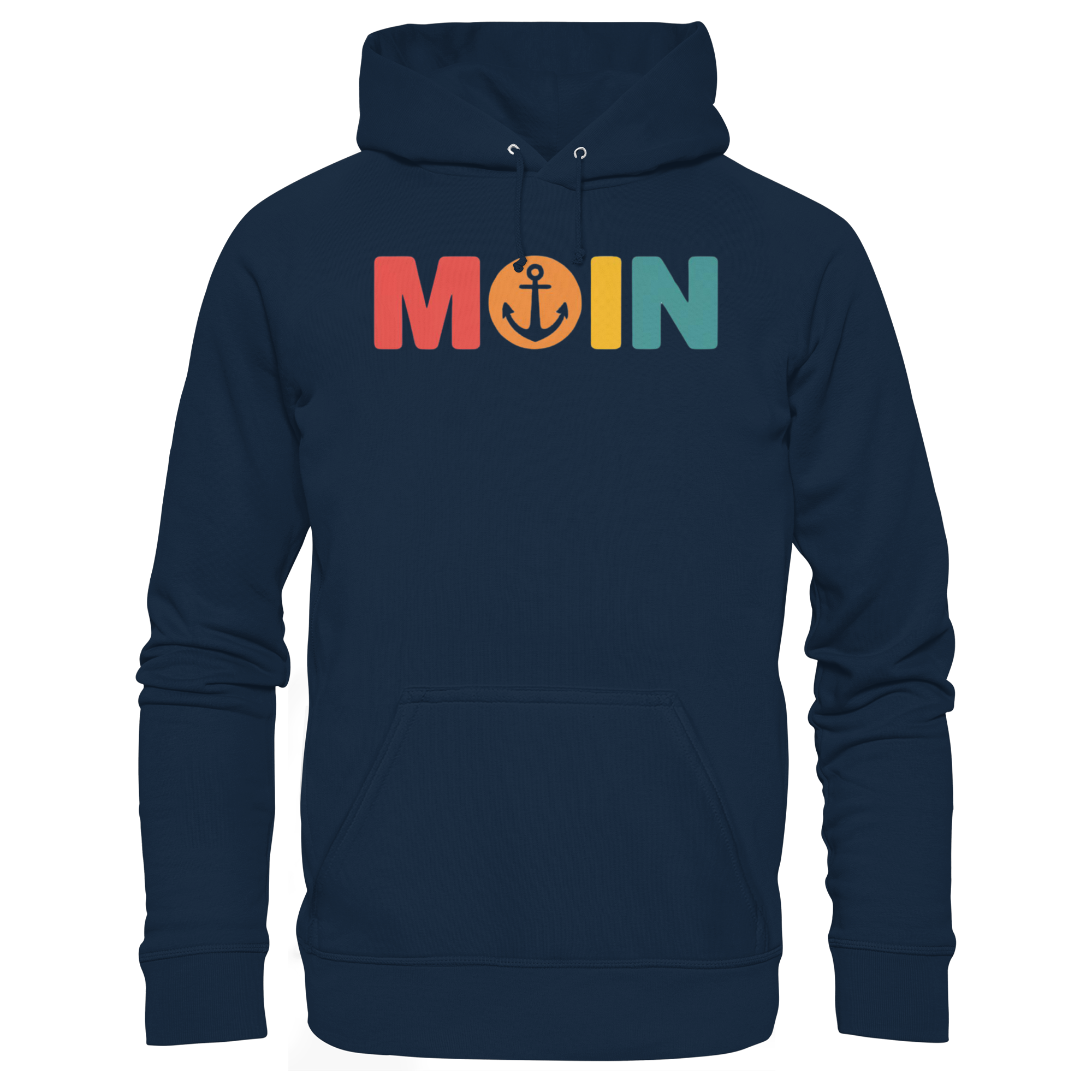 Unisex Hoodie Moin mit Anker bunt - Organic Basic Hoodie - Küstenstil Edition