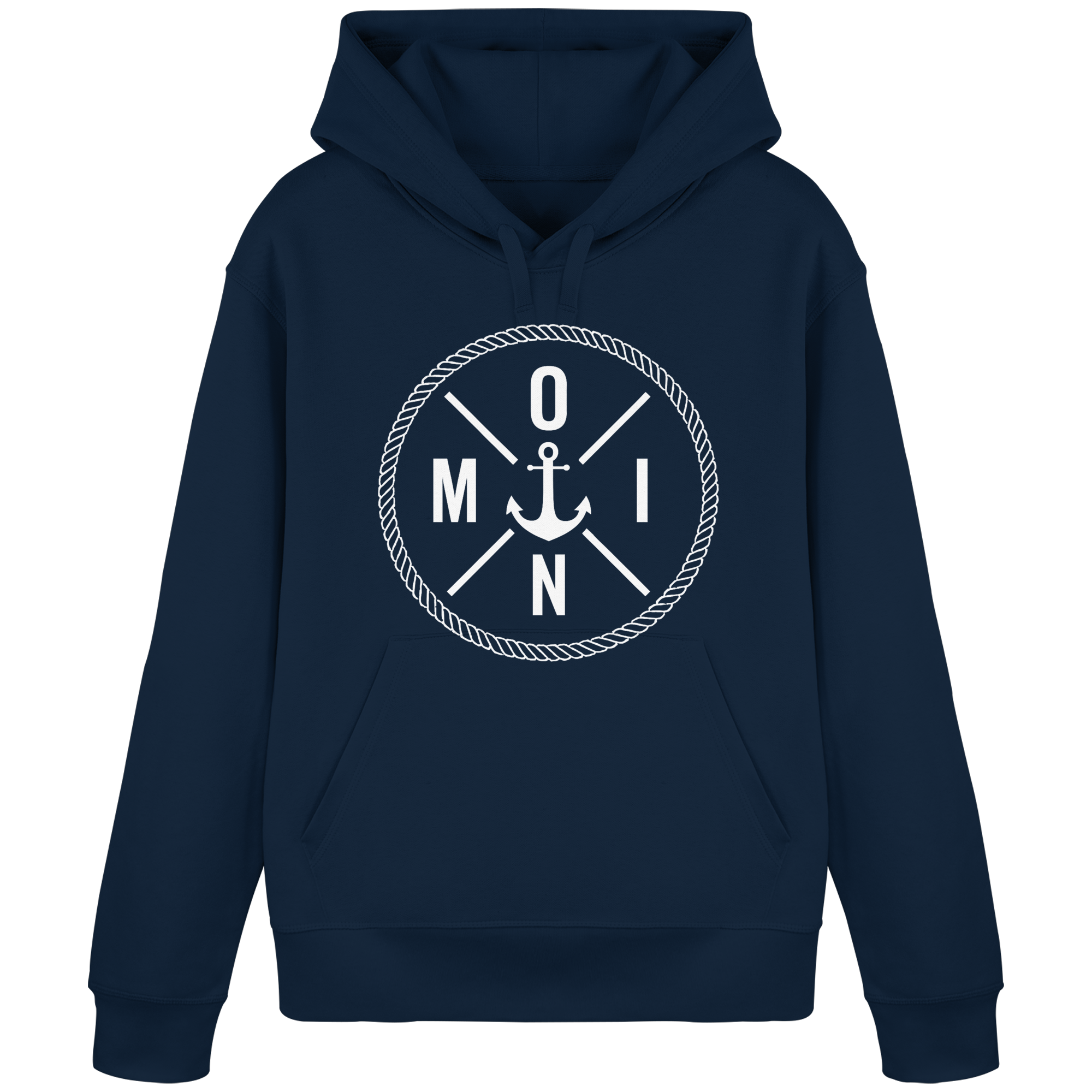 Unisex Hoodie Moin mit Tau und Anker - Organic Basic Hoodie - Küstenstil Edition