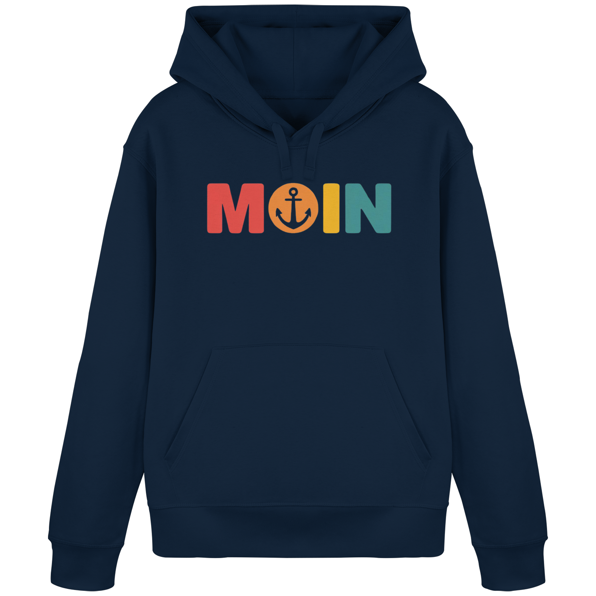 Unisex Hoodie Moin mit Anker bunt - Organic Basic Hoodie - Küstenstil Edition