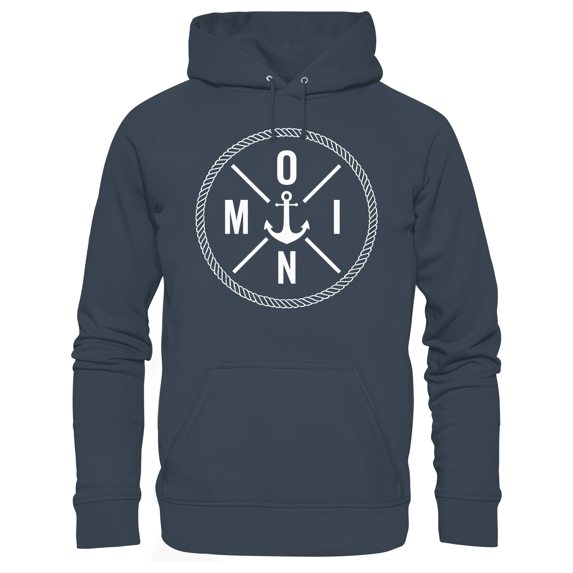 Unisex Hoodie Moin mit Tau und Anker - Organic Basic Hoodie - Küstenstil Edition