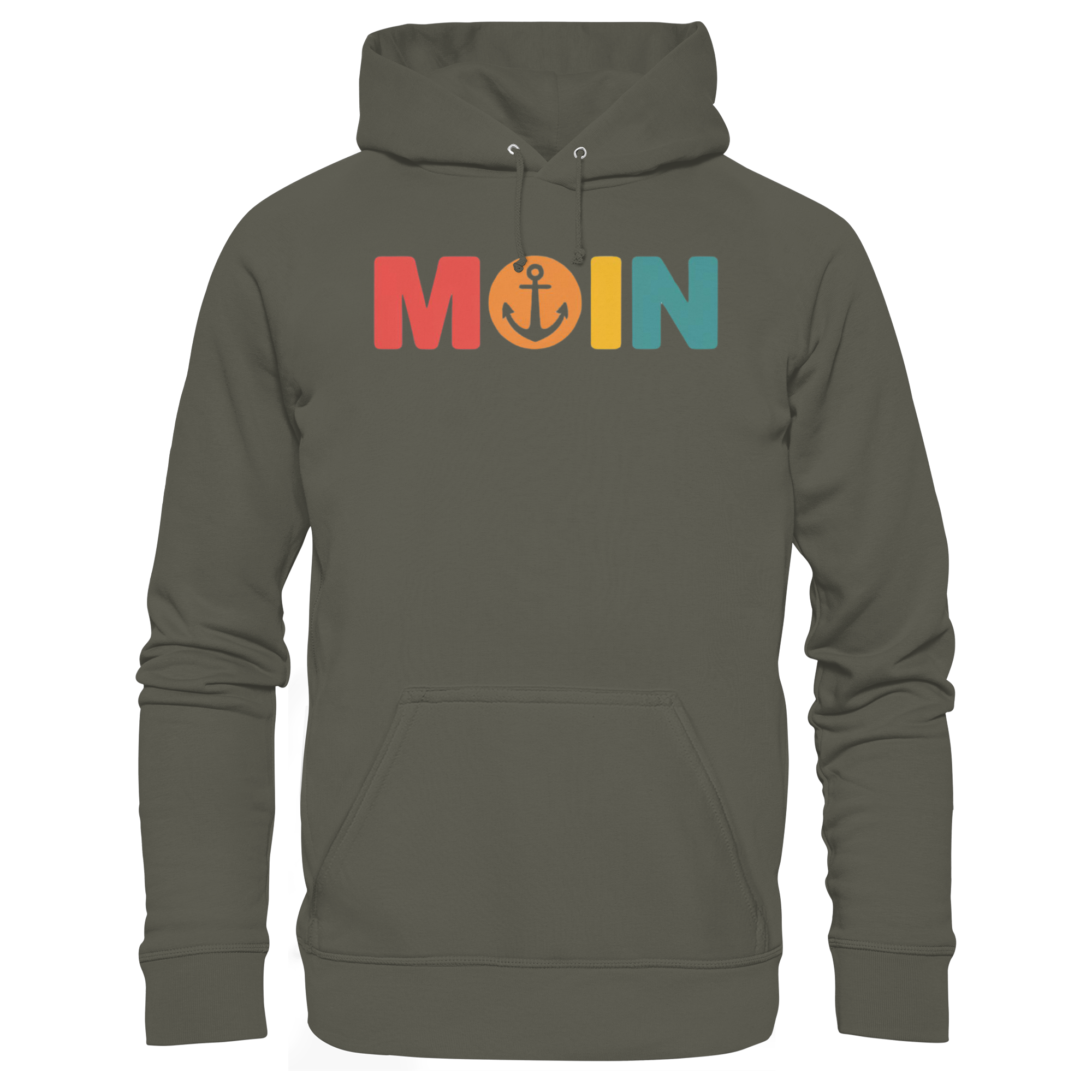 Unisex Hoodie Moin mit Anker bunt - Organic Basic Hoodie - Küstenstil Edition