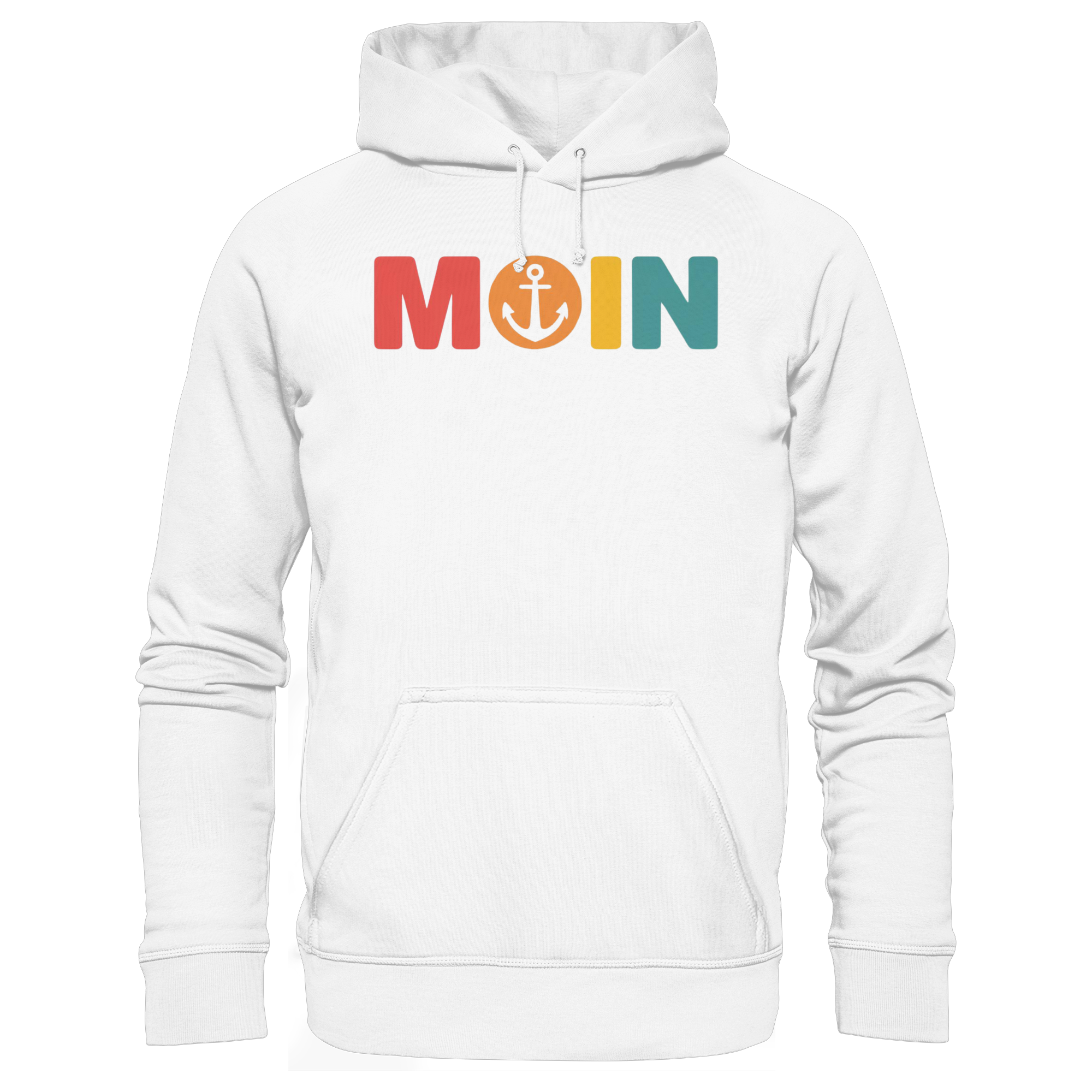 Unisex Hoodie Moin mit Anker bunt - Organic Basic Hoodie - Küstenstil Edition
