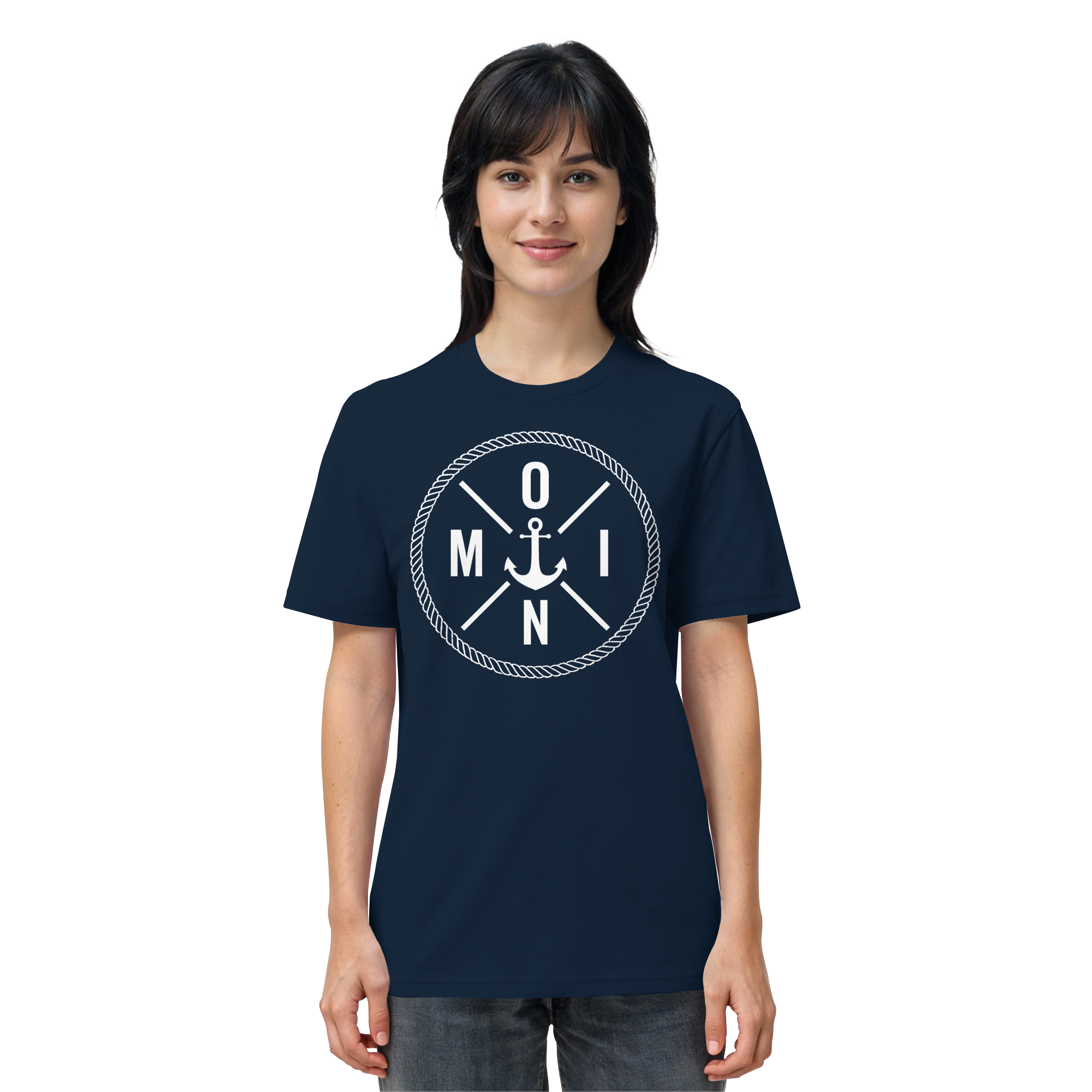 Unisex T-Shirt Moin mit Tau und Anker - Organic Shirt - Küstenstil Edition