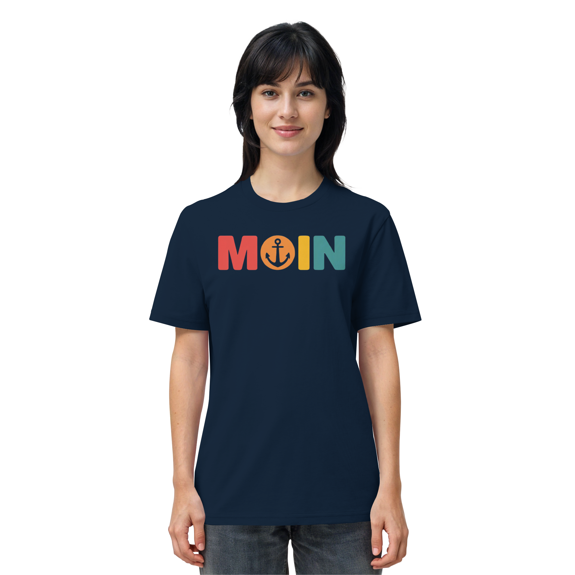 Unisex T-Shirt Moin mit Anker bunt - Organic Shirt - Küstenstil Edition