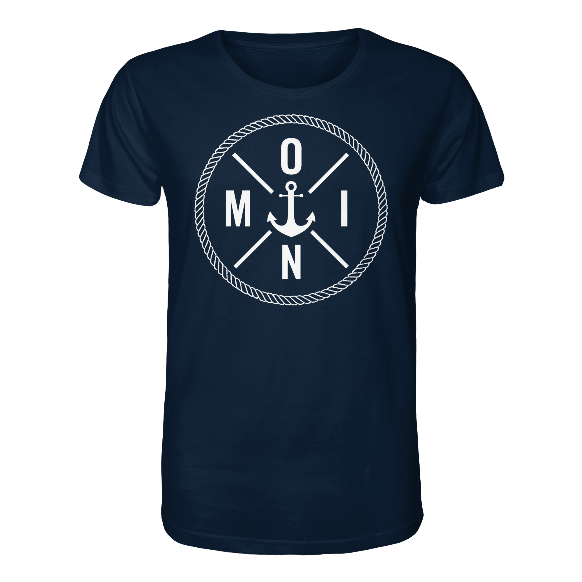 Unisex T-Shirt Moin mit Tau und Anker - Organic Shirt - Küstenstil Edition