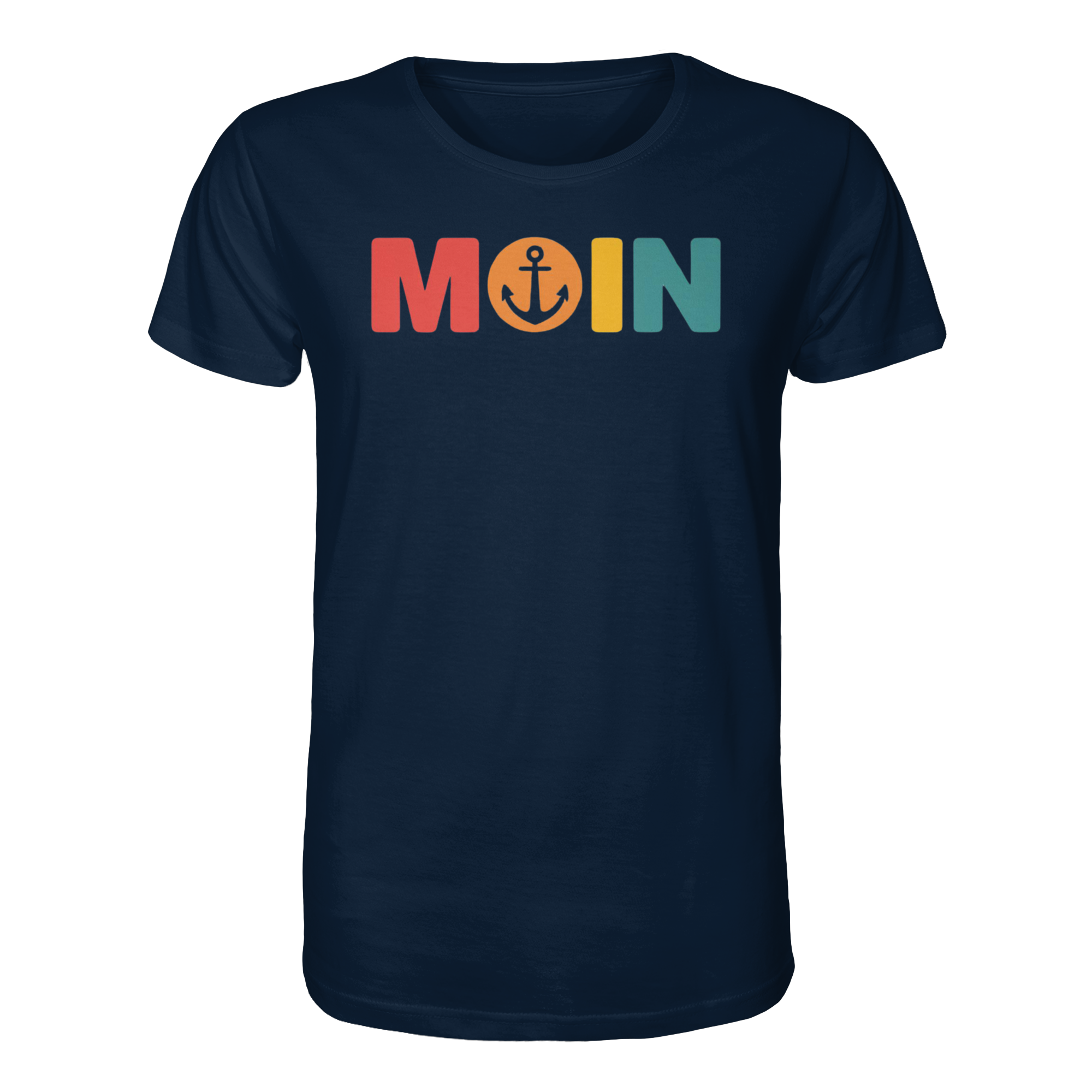 Unisex T-Shirt Moin mit Anker bunt - Organic Shirt - Küstenstil Edition