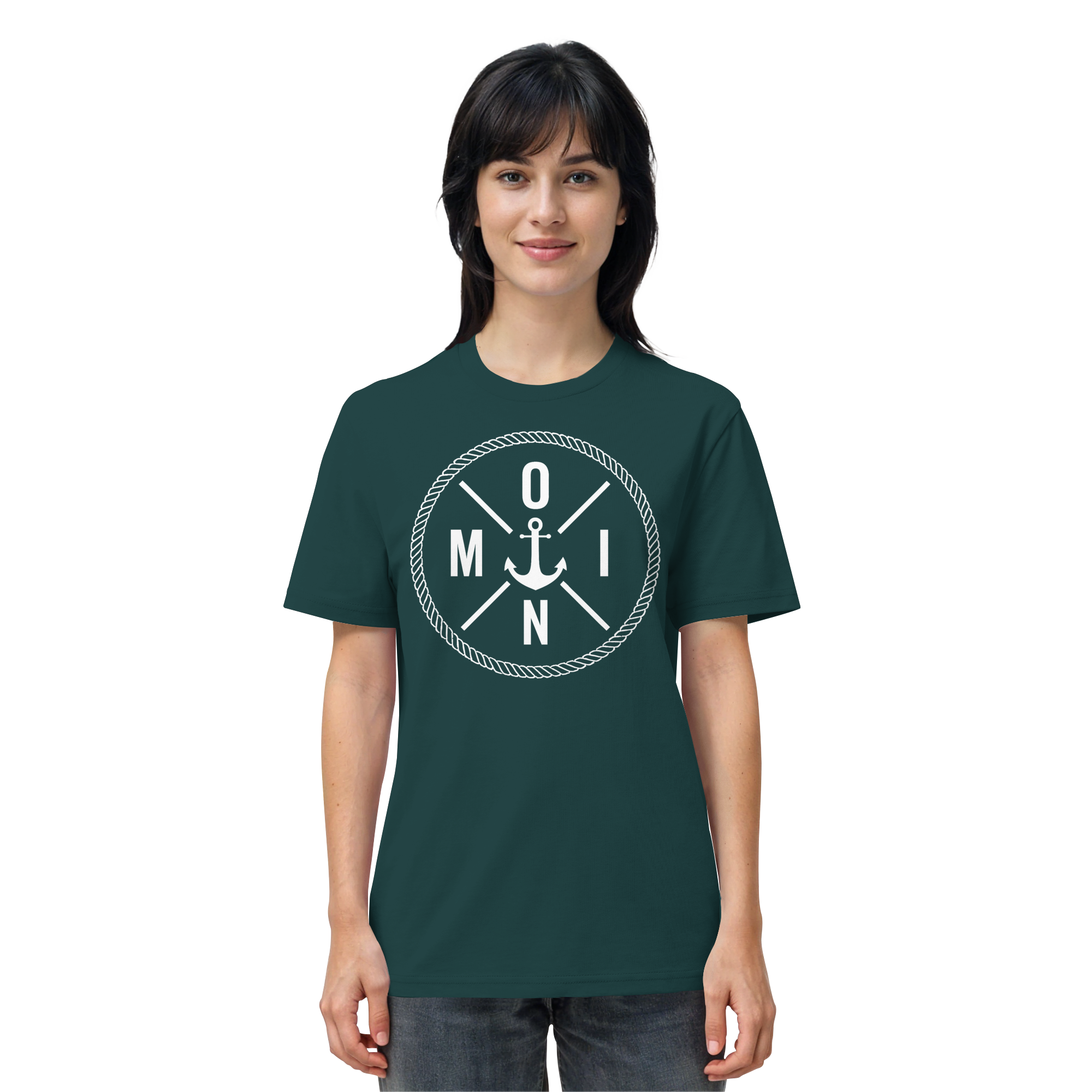 Unisex T-Shirt Moin mit Tau und Anker - Organic Shirt - Küstenstil Edition
