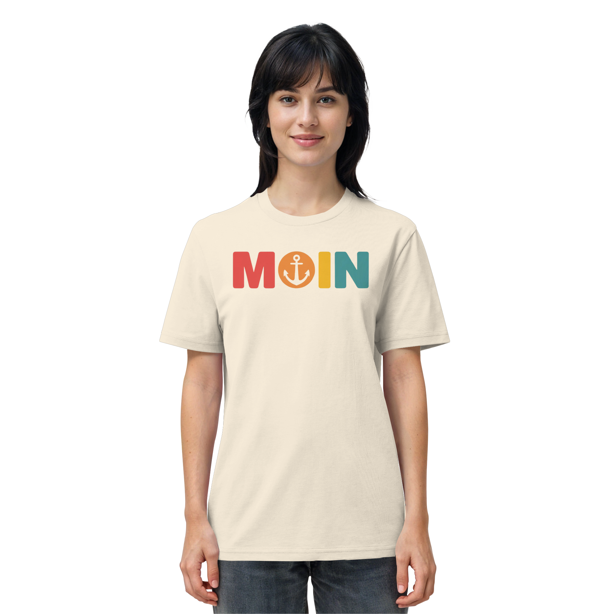 Unisex T-Shirt Moin mit Anker bunt - Organic Shirt - Küstenstil Edition