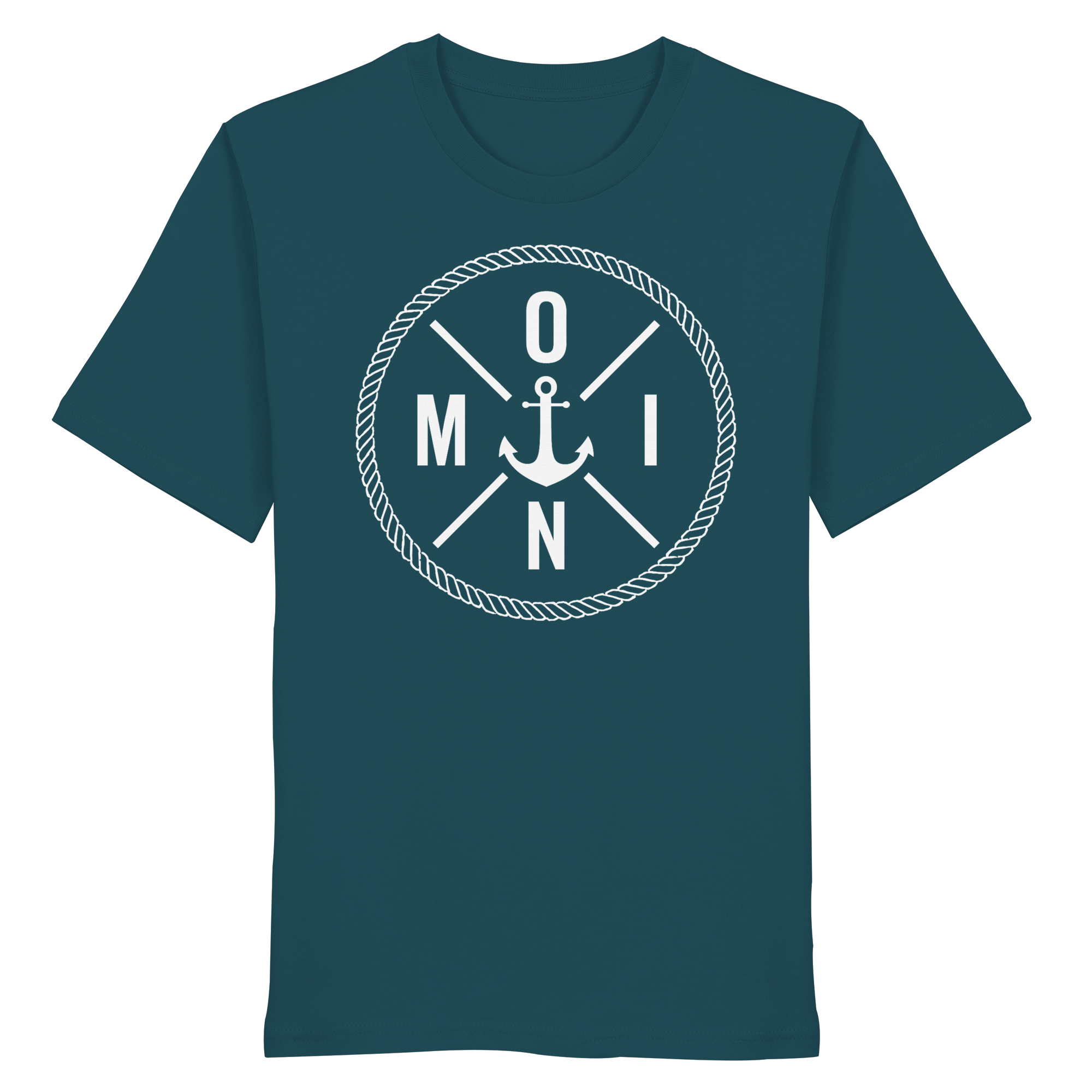 Unisex T-Shirt Moin mit Tau und Anker - Organic Shirt - Küstenstil Edition
