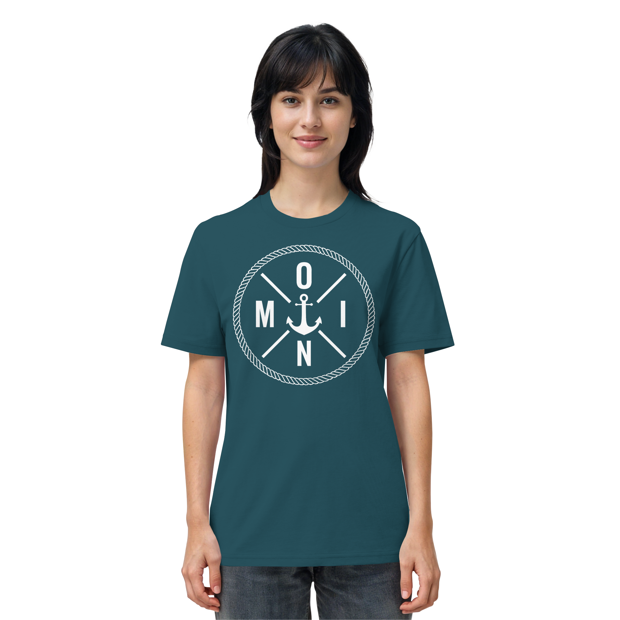 Unisex T-Shirt Moin mit Tau und Anker - Organic Shirt - Küstenstil Edition