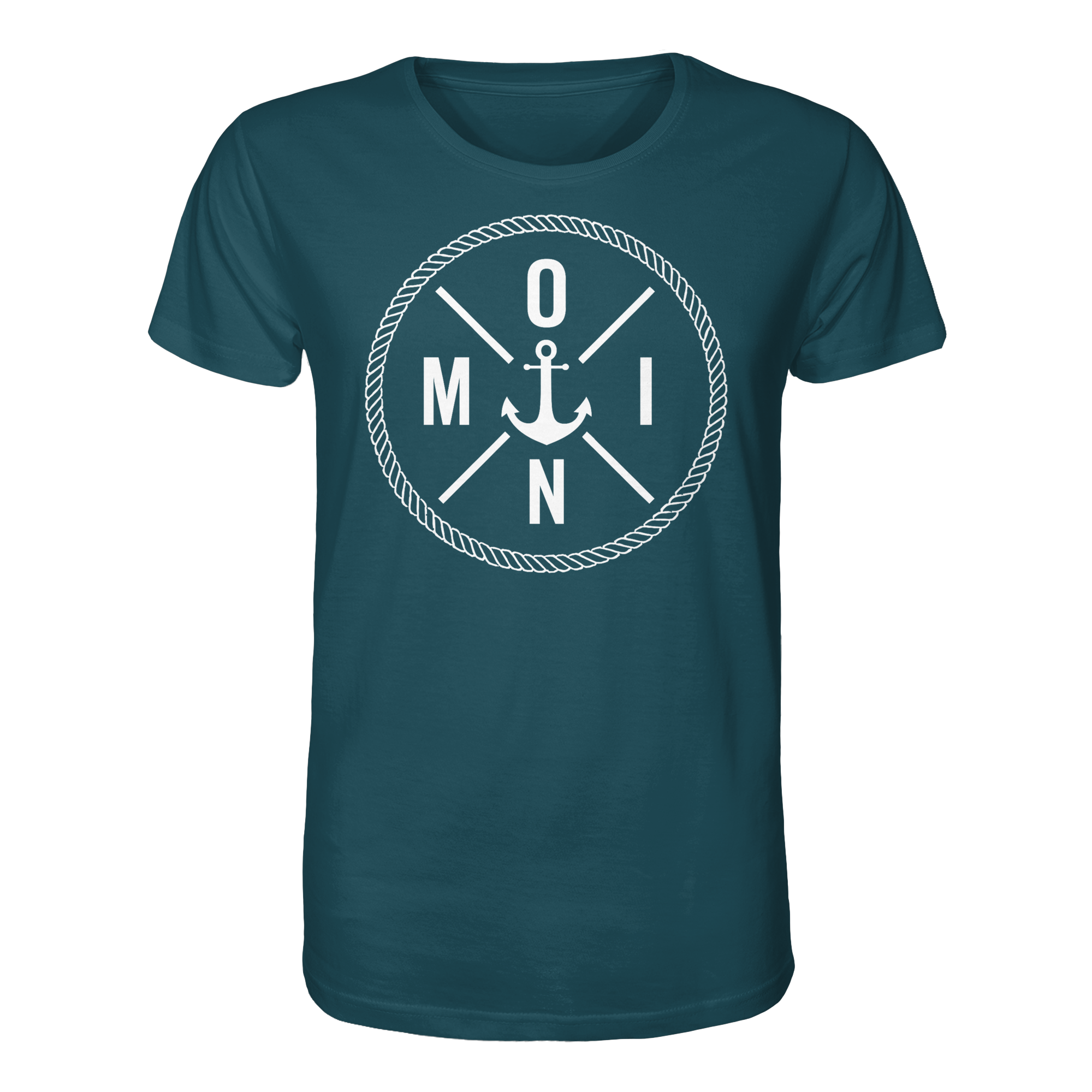 Unisex T-Shirt Moin mit Tau und Anker - Organic Shirt - Küstenstil Edition