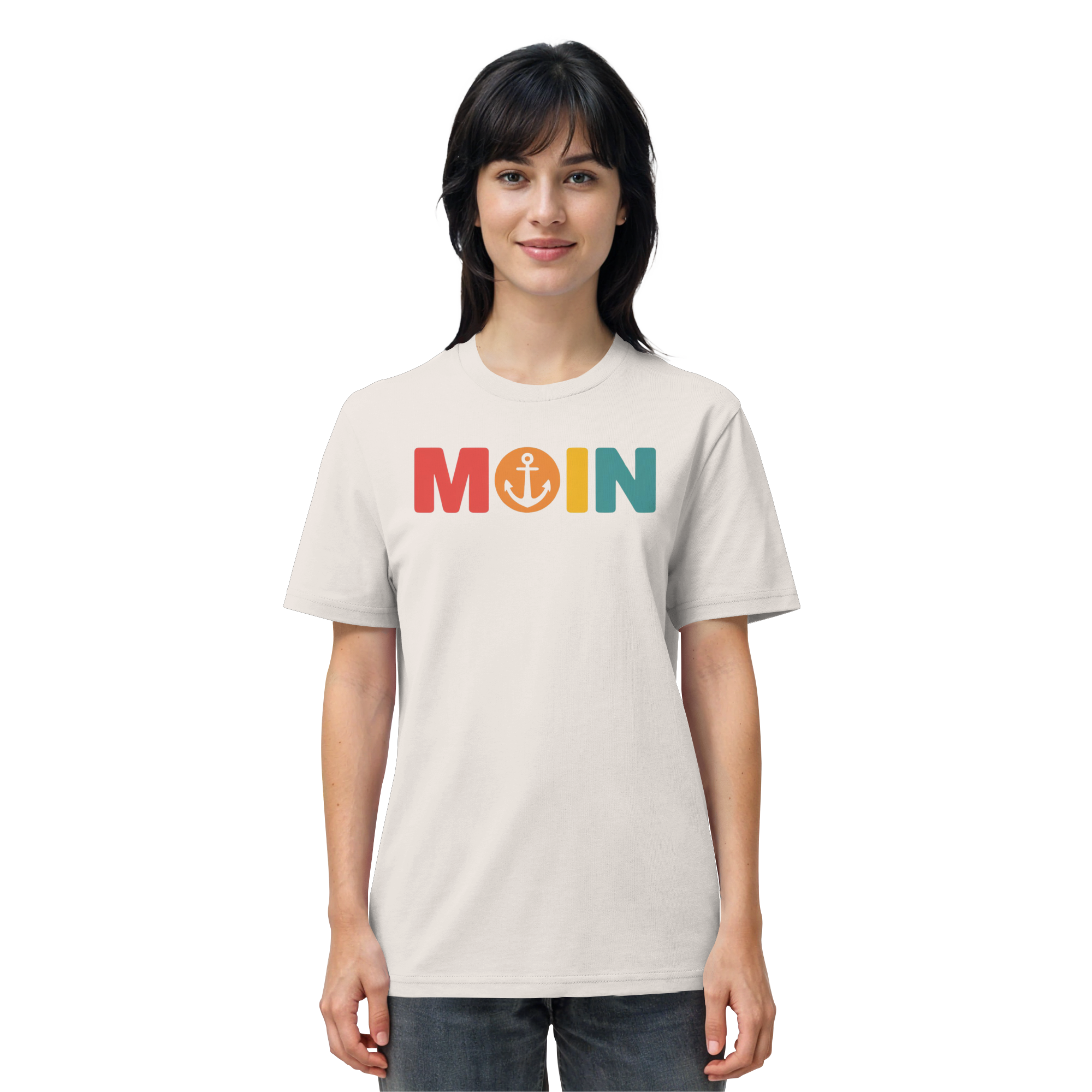 Unisex T-Shirt Moin mit Anker bunt - Organic Shirt - Küstenstil Edition