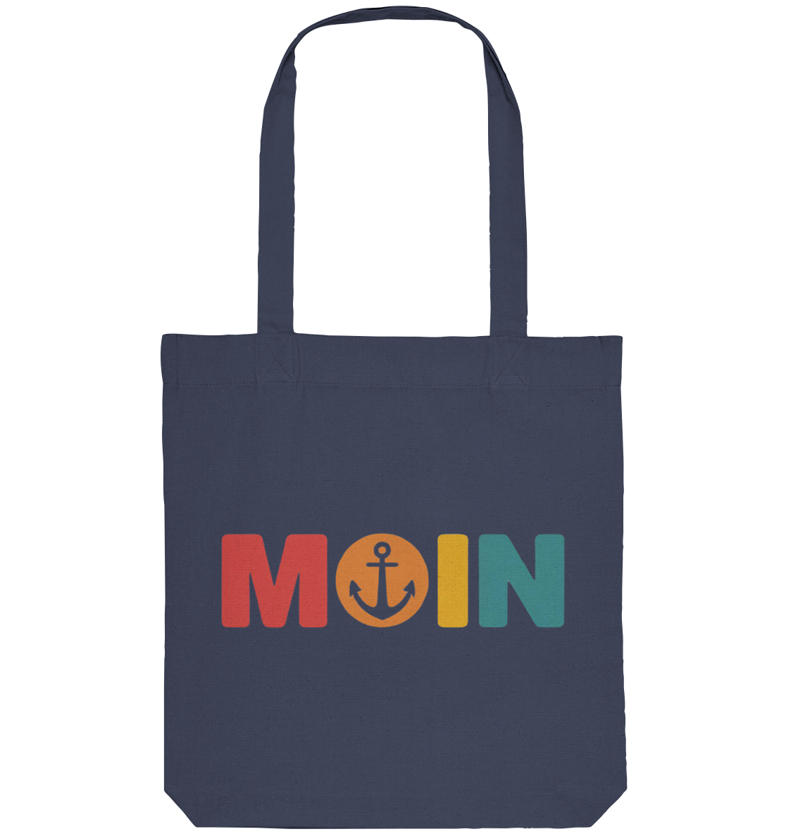 Baumwolltasche Moin mit Anker bunt - Organic Tote-Bag - Küstenstil Edition