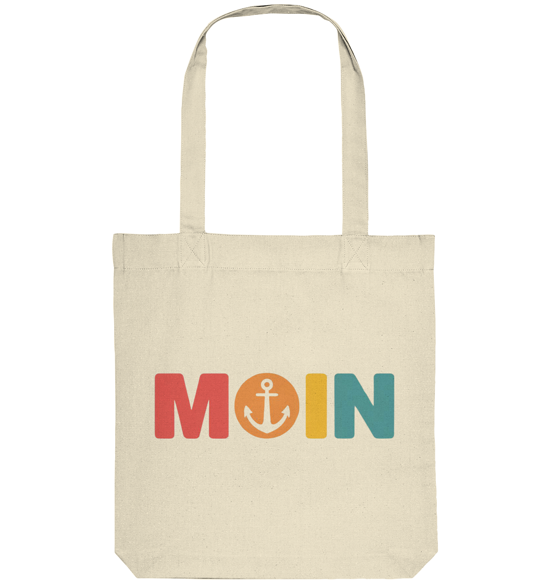 Baumwolltasche Moin mit Anker bunt - Organic Tote-Bag - Küstenstil Edition